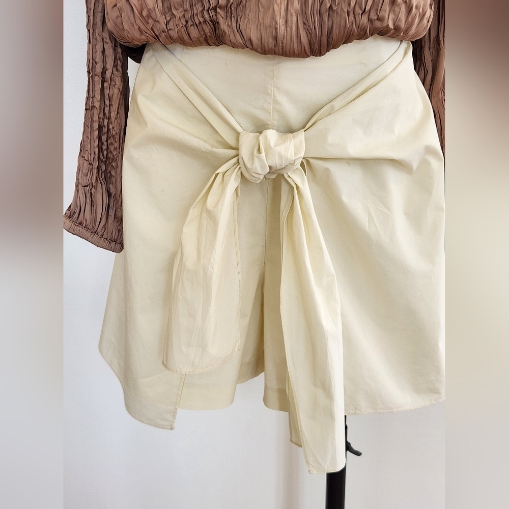 || REBECCA TAYLOR || Skorts cream knotted front cotton sz 6 - Picture 5 of 11